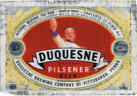 Item 19114 1947 Duquesne Pilsener Beer Label Pa91 13