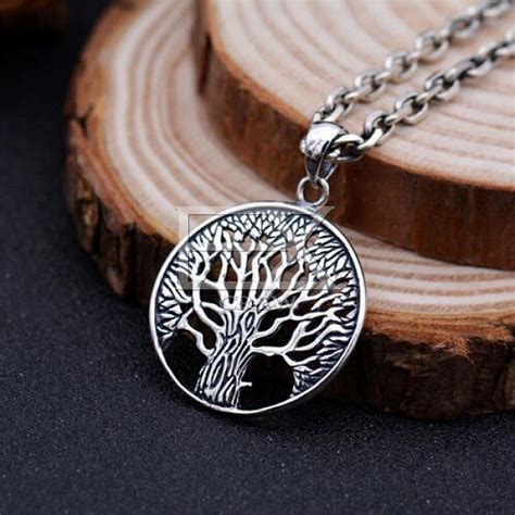 Handmade 925 Sterling Silver Tree Of Life Pendant Necklace Etsy In