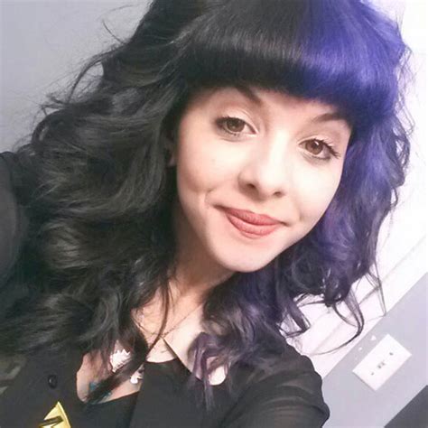 Melanie Martinez Wavy Black Purple Blunt Bangs Split