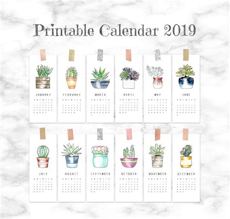 Printable Calendar Pages 2019 Small Monthly Calendar 2019