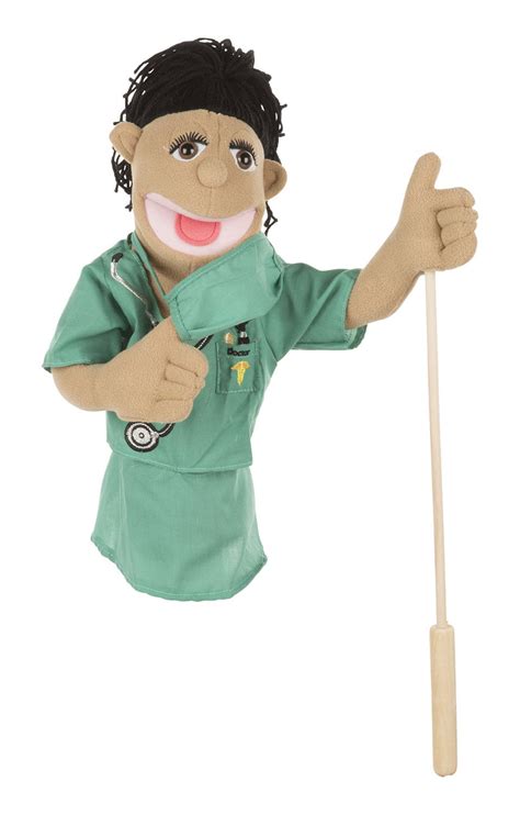 Melissa And Doug Surgeon Puppet With Doctor Scrubs And Detachable Wooden