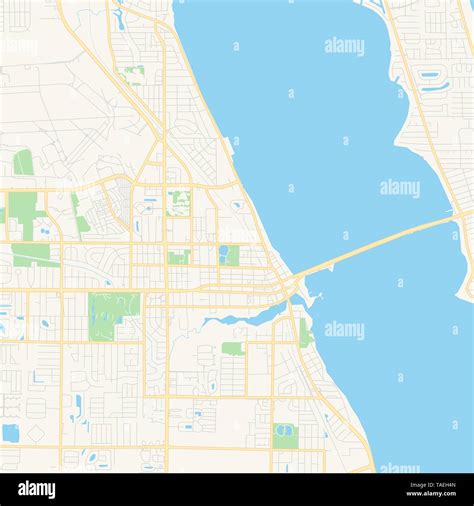 Il Vettore Vuoto Mappa Di Melbourne Florida Stati Uniti Damerica