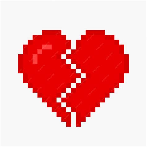 Premium Vector Broken Heart Pixel Art