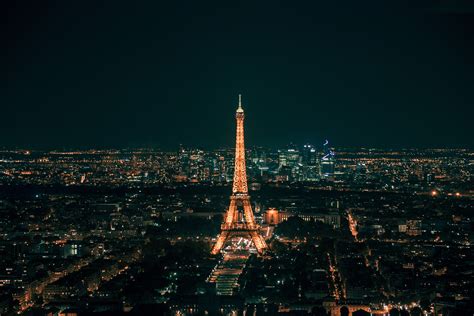 Eiffel Tower At Night Eiffel Tower In Paris During Night Time Eiffel