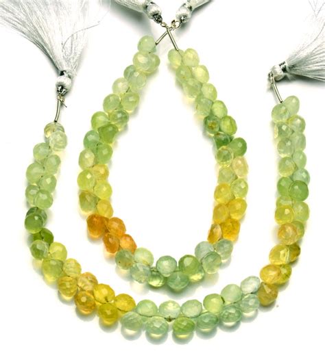 Prehnite Gemstone Beads Multi Green Color 7mm Size Faceted Etsy