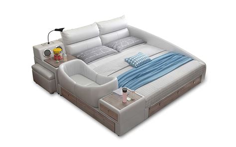 Gracie Modular Modern Multifunctional Smart Bed In Leather Bed Smart Bed Custom Bedroom