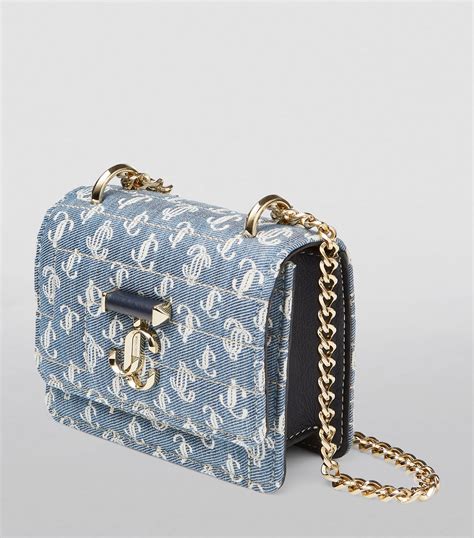 Jimmy Choo Jc Monogram Varenne Mini Denim Shoulder Bag Harrods Ph