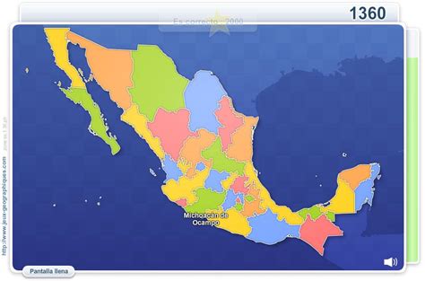 Mapa Interactivo De M Xico Estados De M Xico Juegos Geogr Ficos