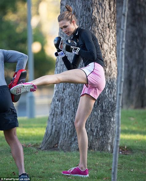 And Heres Karlie Kloss Looking Very Cute In Her Cute Pink Shorts Too