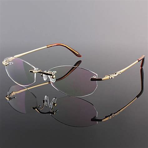 [free Lenses] Titanium Oval Rimless Lightweight Prescription Eyeglasses 2018 €21 73
