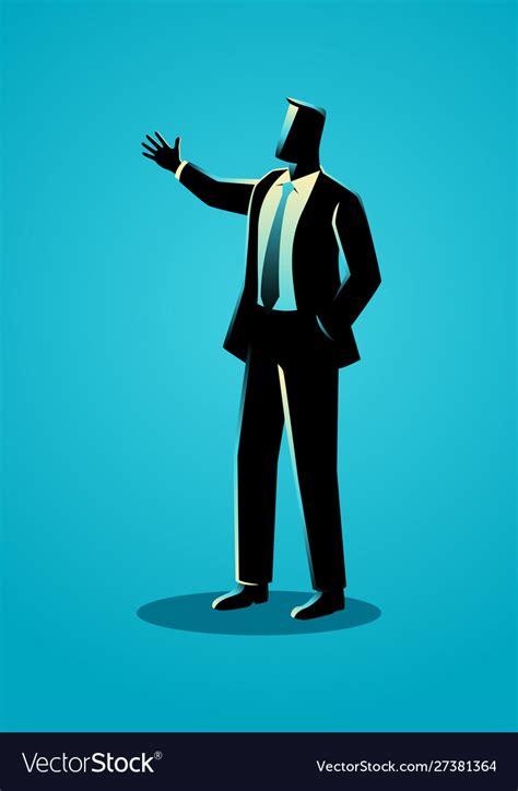 Businessman Gesturing With Hand Royalty Free Vector Image