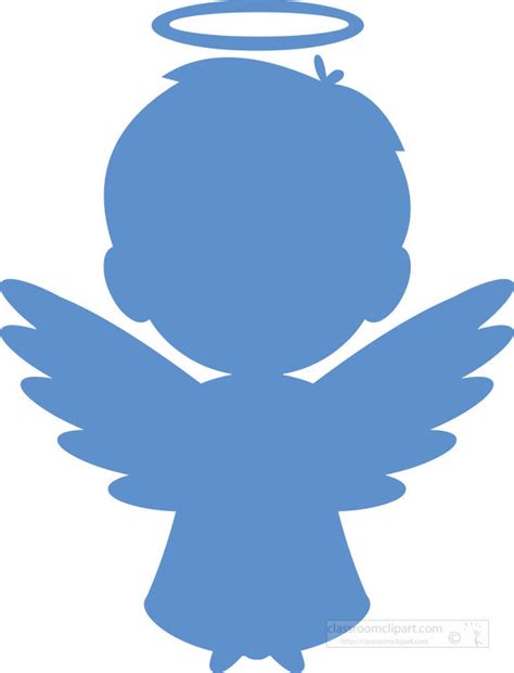 Silhouettes Clipart Cute Boy Angel Blue Silhouette Clip Art