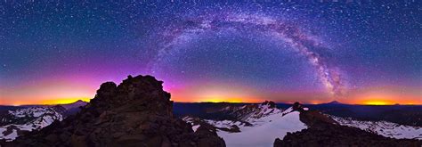 A Starry Night On Old Snowy Mountain 360 3435×1200