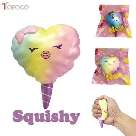 Tofoco 13cm Slow Rising Spun Sugar Squishy Jumbo Squish Toys Kawaii Squishies Antistress Funny