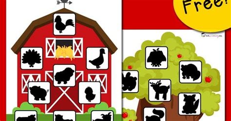Animal Shadow Matching Activity For Toddlers Farm Theme Preschool