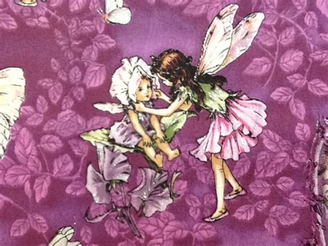 Flower Fairies Fairy Cecily Barker Purple With Silver Metallic Glitter