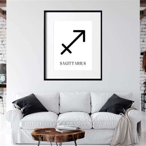 Sagittarius Zodiac Sign Fine Art Print Wall Art Home Décor Minimal