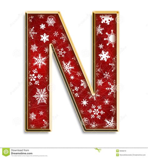 Isolated Christmas Letter N In Red Royalty Free Stock ...