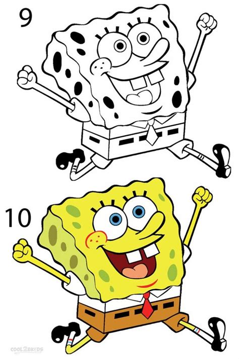 How to Draw Spongebob (Step by Step Pictures) | Cool2bKids | Spongebob