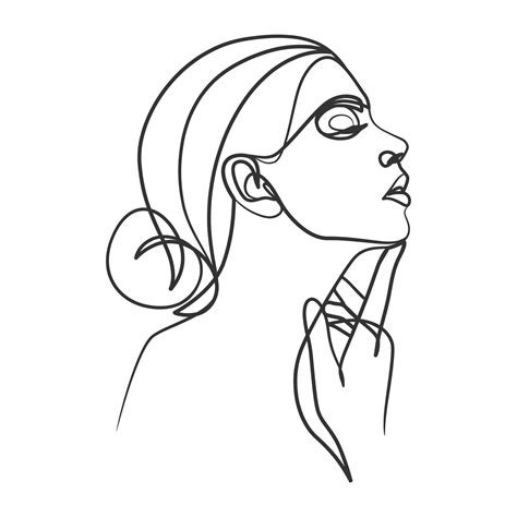 Continuous Line Drawing Of Woman Face One Line Woman Portrait Vector Art At Vecteezy