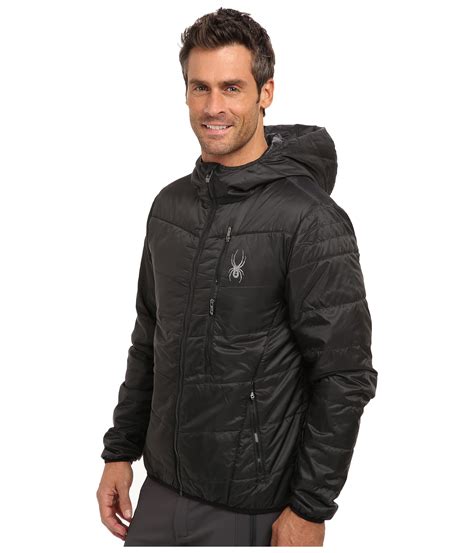 Spyder Mandate Hoodie Sweater Weight Insulator Jacket In Black For Men