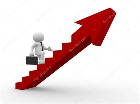 3d Man Climbing Stairs With Arrow — Stock Photo © Orlaimagen 62067155