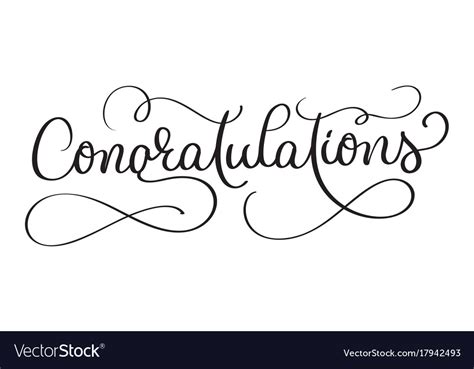 Congratulations Calligraphy Lettering Hand Vector Image