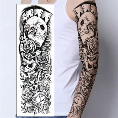 temporary tattoo art men large chicano style waterproof full arm sticker sleeve 4 99 picclick