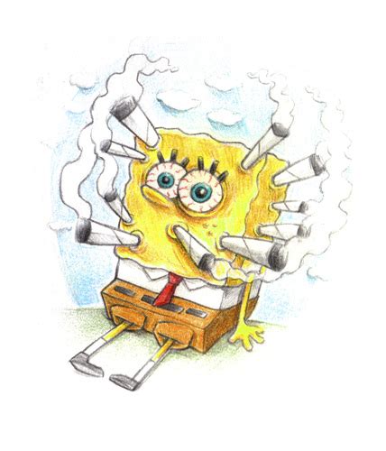 Sponge Full Of Smoke By Trippy Toons Media And Culture Cartoon Toonpool