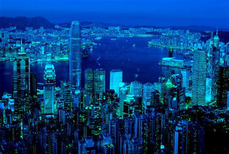 Hong Kong By Night 1000pc Glow In The Dark Jigsaw Puzzle By Tomax