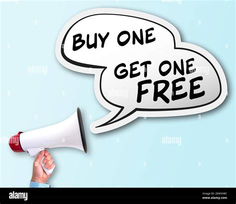 Shouting Buy One Get One Free Using Bullhorn Bogo Discount Concept