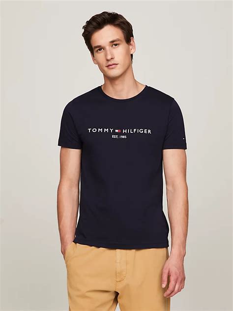 Tommy Hilfiger Logo T Shirt Blue Tommy Hilfiger