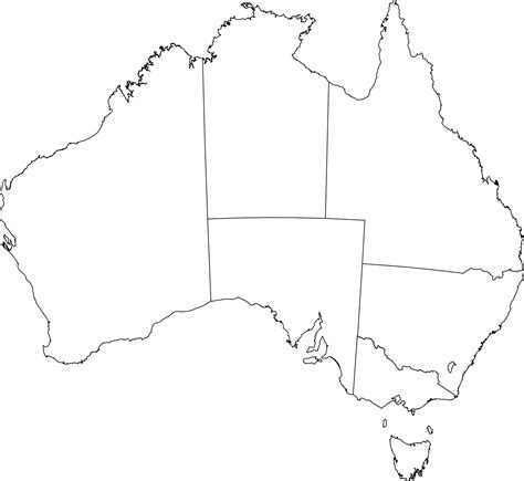 Clipart Australia Outline With Boundaries