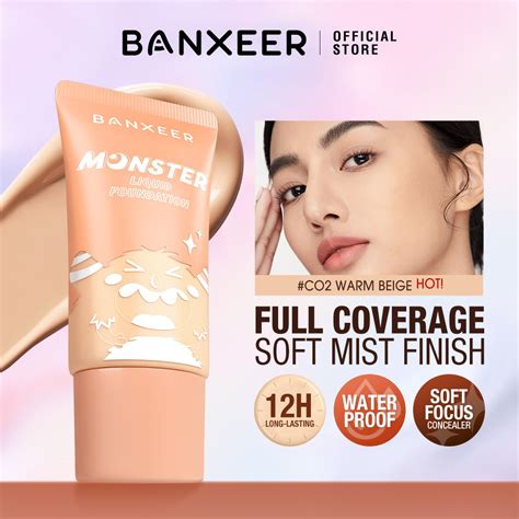 Banxeer Liquid Foundation Waterproof Bb Cream Full Coverage 12h Lasting Oil Control Makeup Face