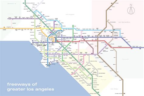 Los Angeles Freeways and Highway Map Print - Etsy