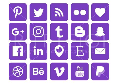Social Media Icons Pastel Purple Snapchat Logo