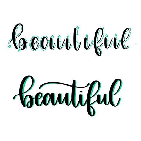 Brush Lettering Tutorial How To Hand Letter The Word Beautiful