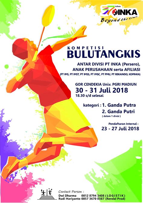 Contoh Desain Poster Badminton Tournament Hut Kemerdekaan Ri Yang The