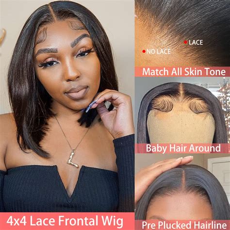 Short Bob Wigs Human Hair 8 Inch Straight Bob Lace Front Wig 4x4 Lace