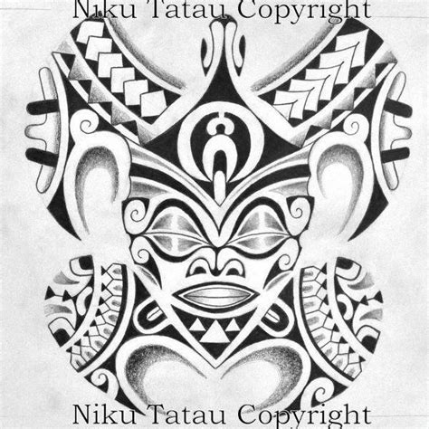 Dessin De Tatouage De Tortue Maori Polynésien Avec Tete De Tiki Centrale Maori Polynesian