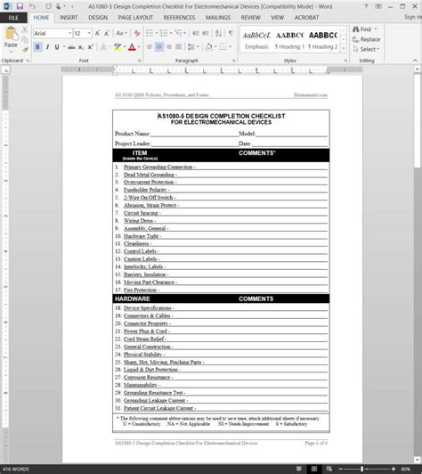 As9100 Internal Audit Checklist Template Mustheads