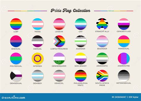 Lgbtq Sexual Identity Pride Flags Collection Stock Vector Royalty Free