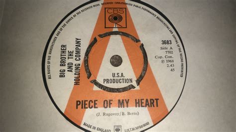 Big Brother And The Holding Company Piece Of My Heart Turtle Blues 1968 Vinyl Discogs