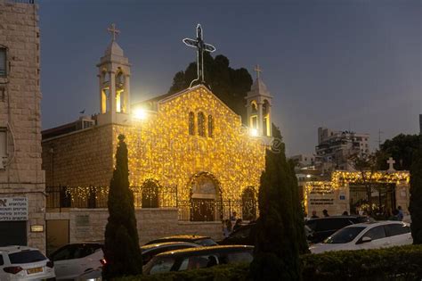 St Elias Cathedral Of The Melkite Catholic And Giant Christmas Tree