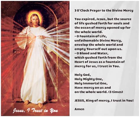 300 Oclock Prayer To The Divine Mercy Divine Mercy Prayer Divine Mercy Image Divine Mercy