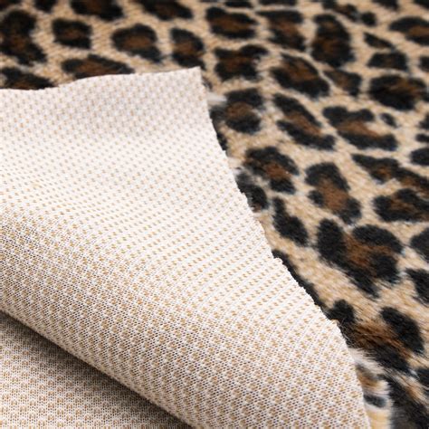 15mm Soft Faux Fur Fabric For Garment Home Textile Leopard Print Faux Fur Fabric Artificial