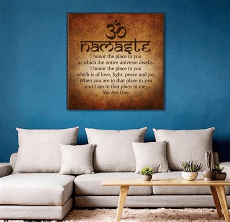 Namaste Wall Art With Positive Quotes Canvas Print Wall Buddha Wall