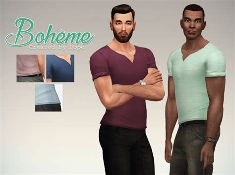 Bohème T Shirt By Rope At Simsontherope Sims 4 Updates