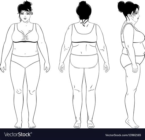 Naked Standing Woman Vector Stock Vector Illustration Of Outline