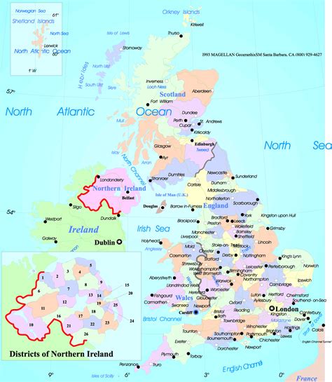 travel guide: Map of UK (United Kingdom) Political
